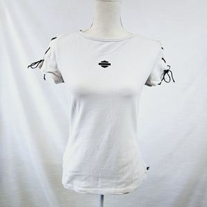 NWT Harley Davidson Tie Sleeve Graphic Tee